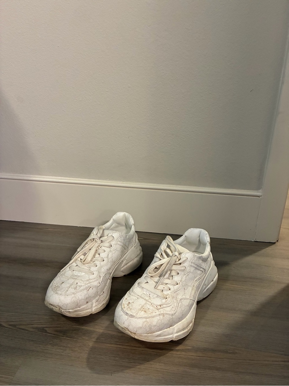 Gucci Women's White Lace-Up Platform Sneakers